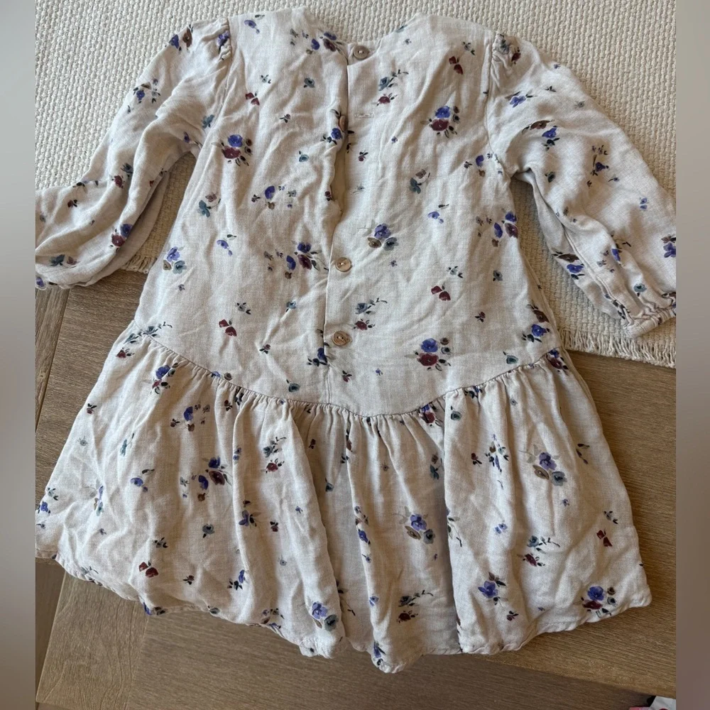 Zara Toddler Girl Floral Dress Cream Cottagecore 2-3Y
